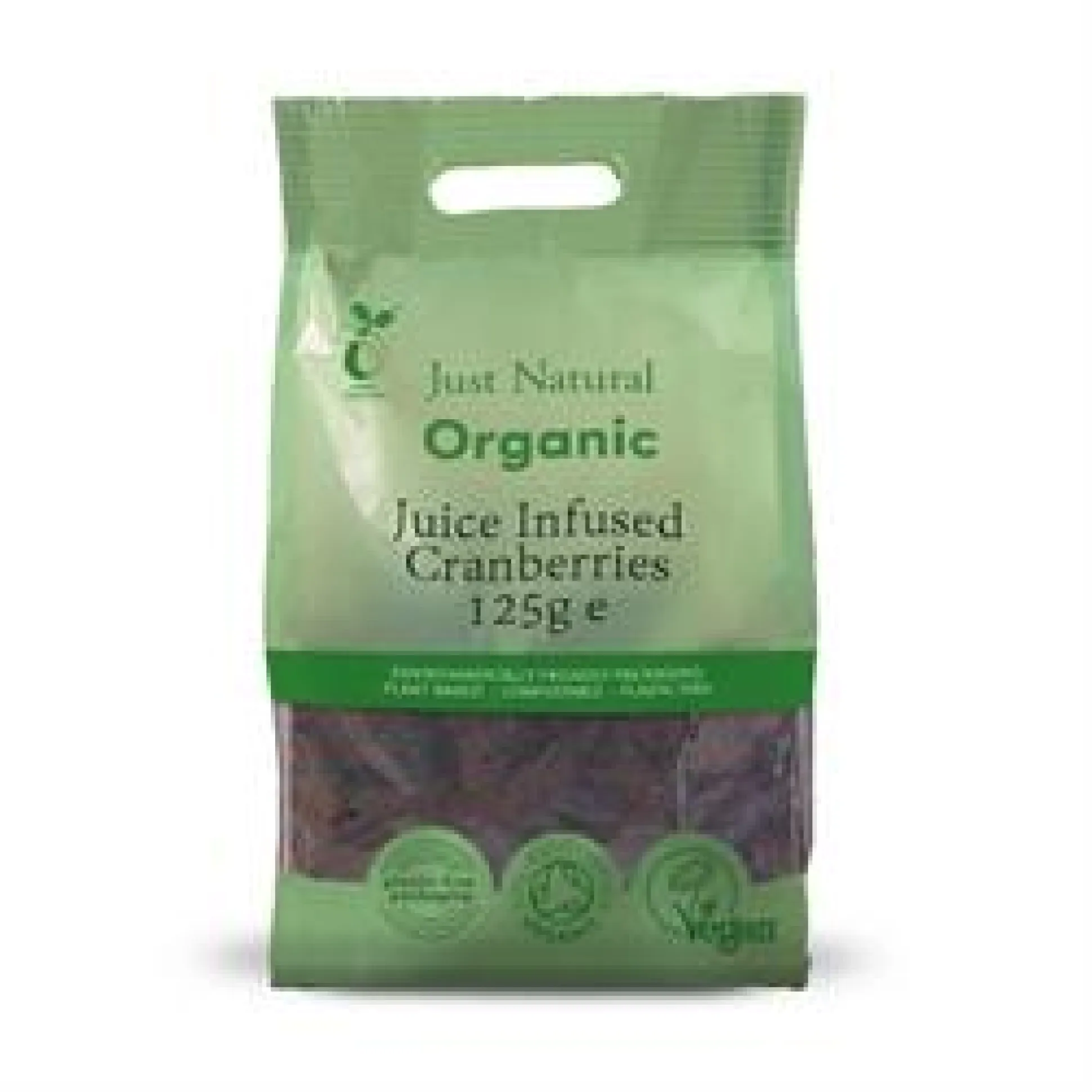 Just Natural Juice Infused Cranberries 125g