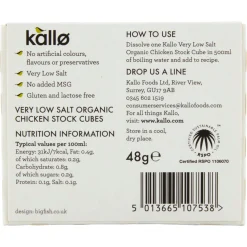 Kallo Organic Very Low Salt Chicken Stock Cubes 48g