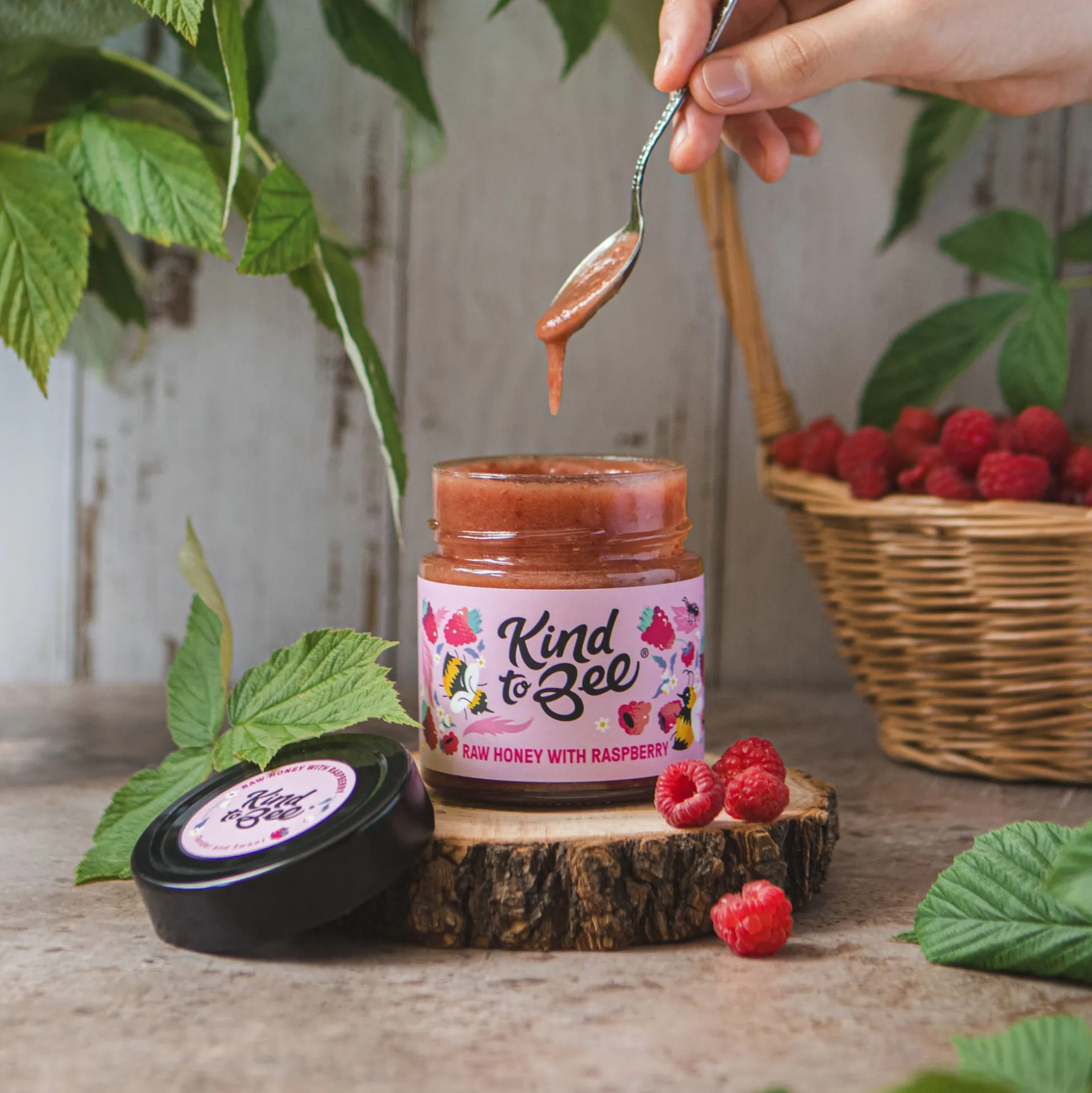 Kind to Bee Honey with Raspberry 250g