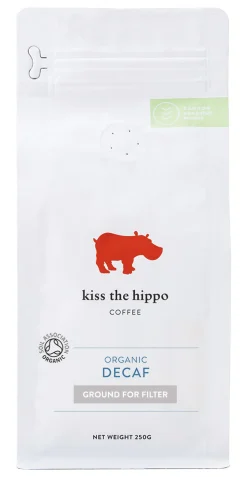 Kiss the Hippo Coffee Organic Decaf Single Origin 250g (Ground for Filter) 250g