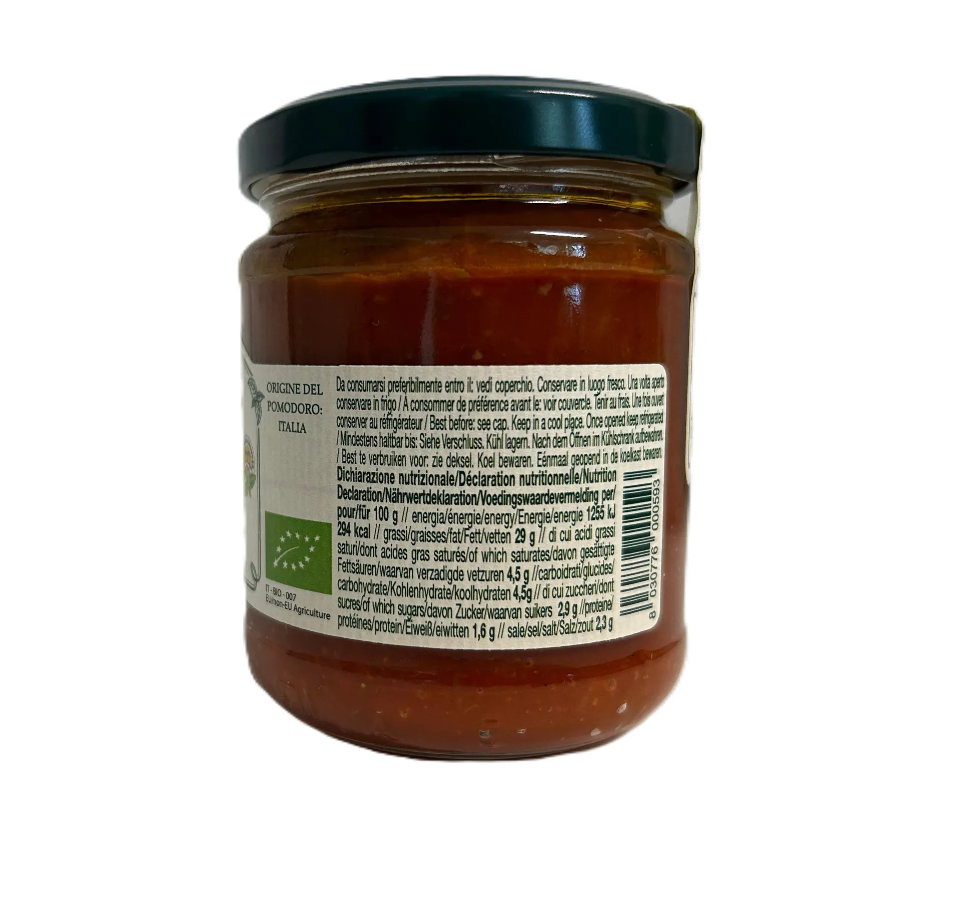 La Macina Ligure Tomato Sauce with Genovese Basil DOP 180g