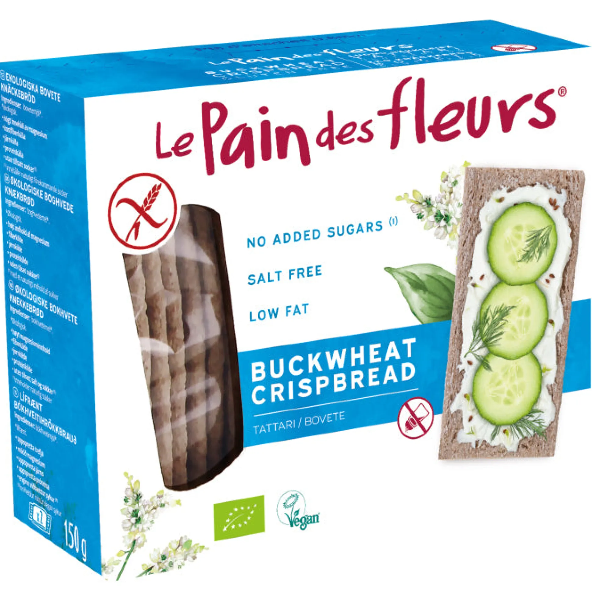 Le Pain Des Fleurs Organic Buckwheat No Added Salt or Sugar Crispbread 150g