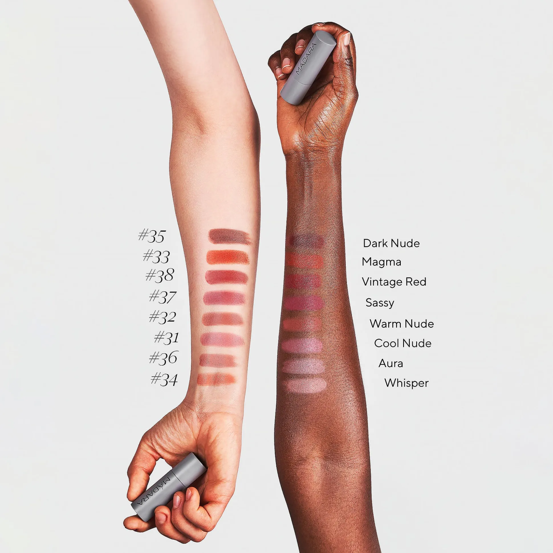 MADARA VELVET WEAR Matte Cream Lipstick, #31 COOL NUDE 3g