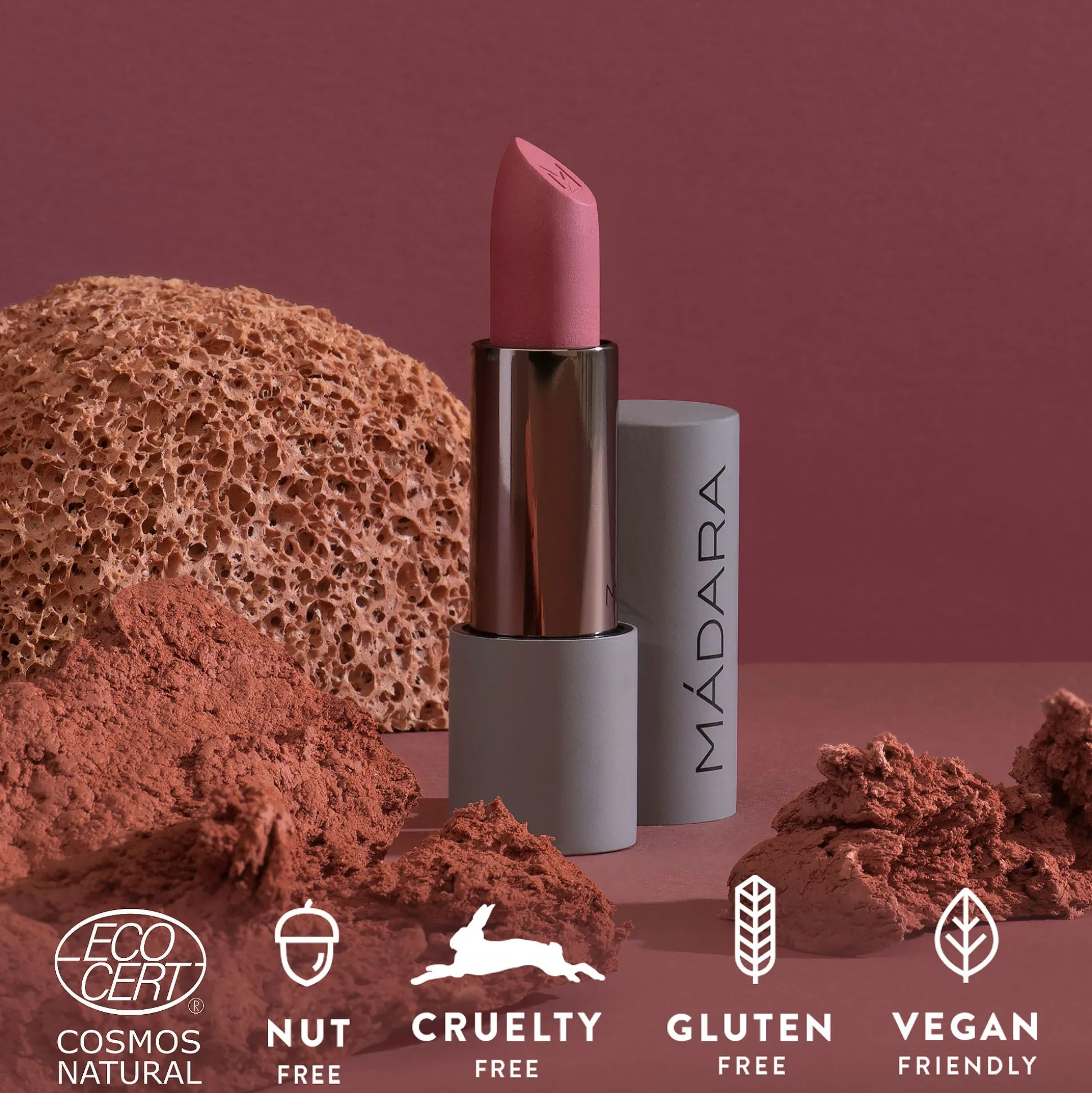 MADARA VELVET WEAR Matte Cream Lipstick, #31 COOL NUDE 3g