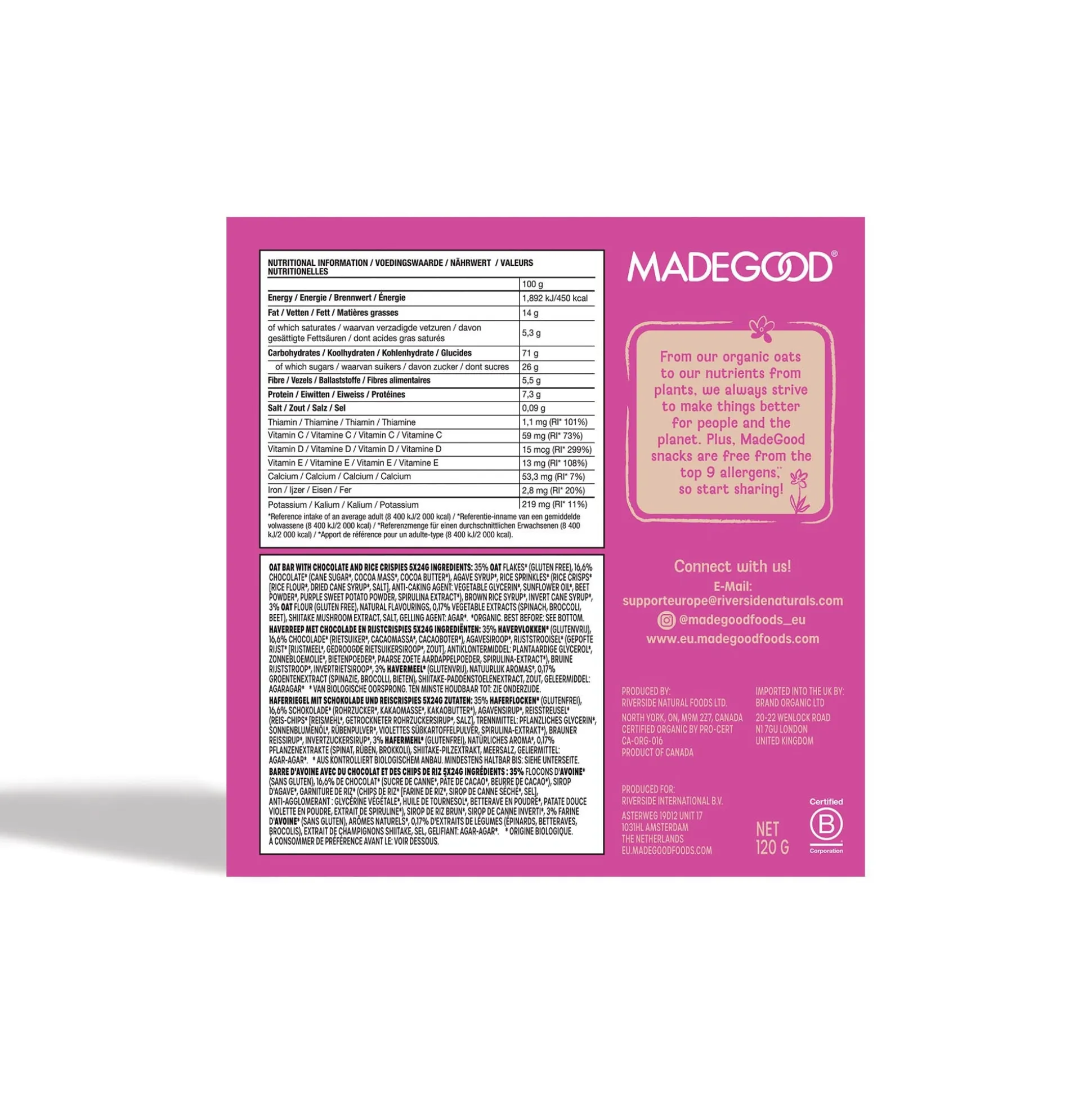 MadeGood Granola Bar, Chocolate Drizzled Birthday Cake 5x24g