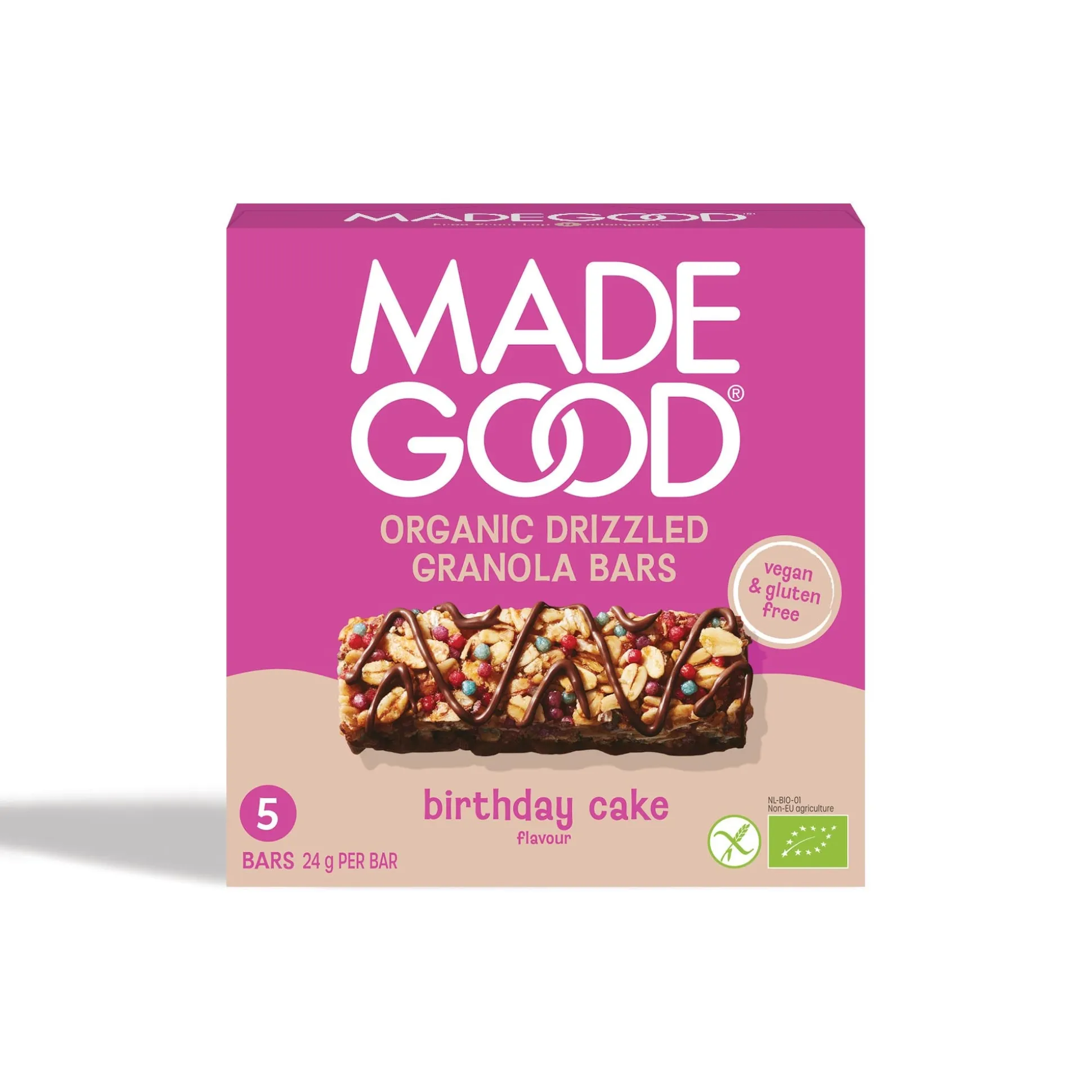 MadeGood Granola Bar, Chocolate Drizzled Birthday Cake 5x24g