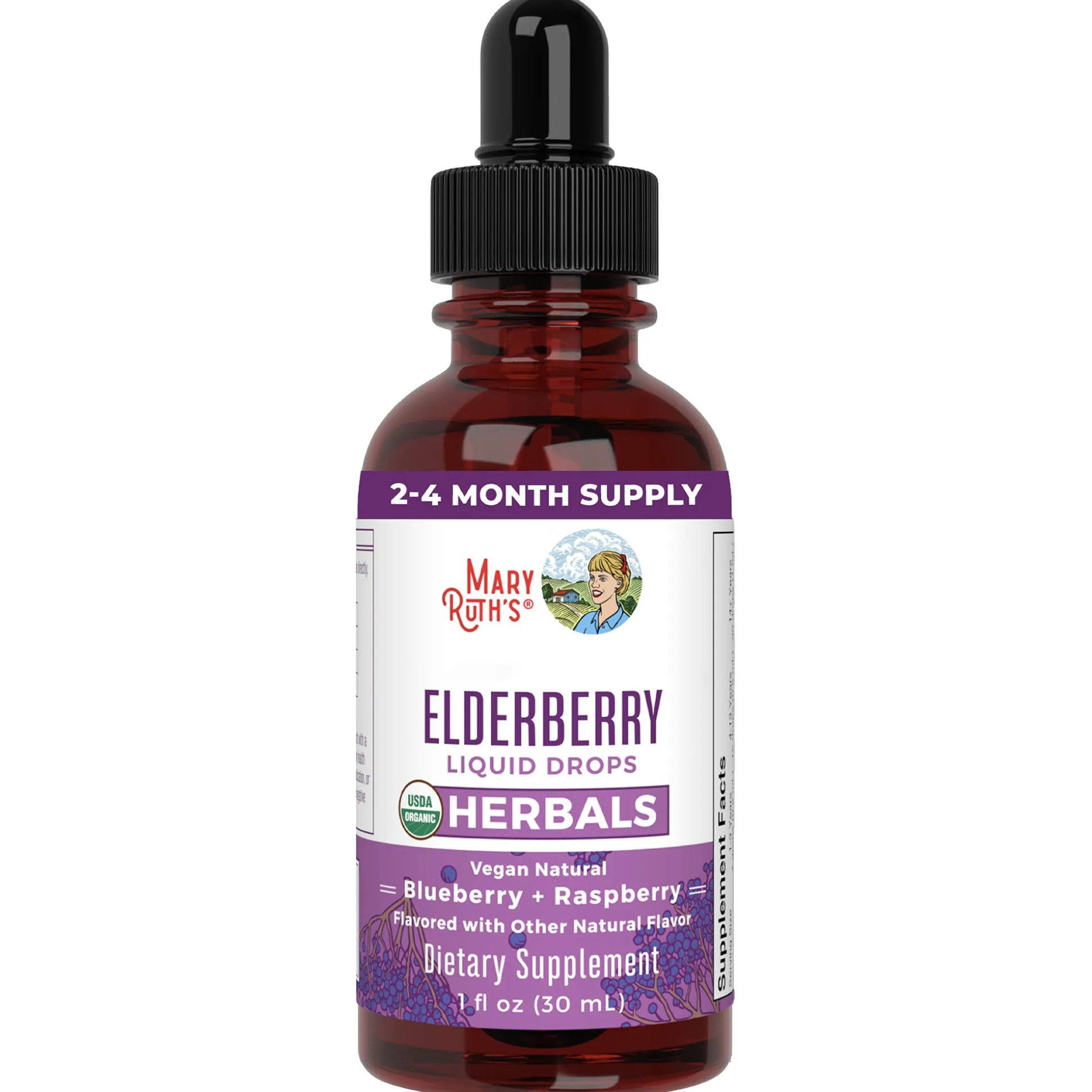 MaryRuth's Elderberry Drops (Blueberry + Raspberry) 29ml