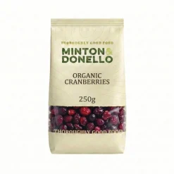Minton & Donello Organic Cranberries 250g