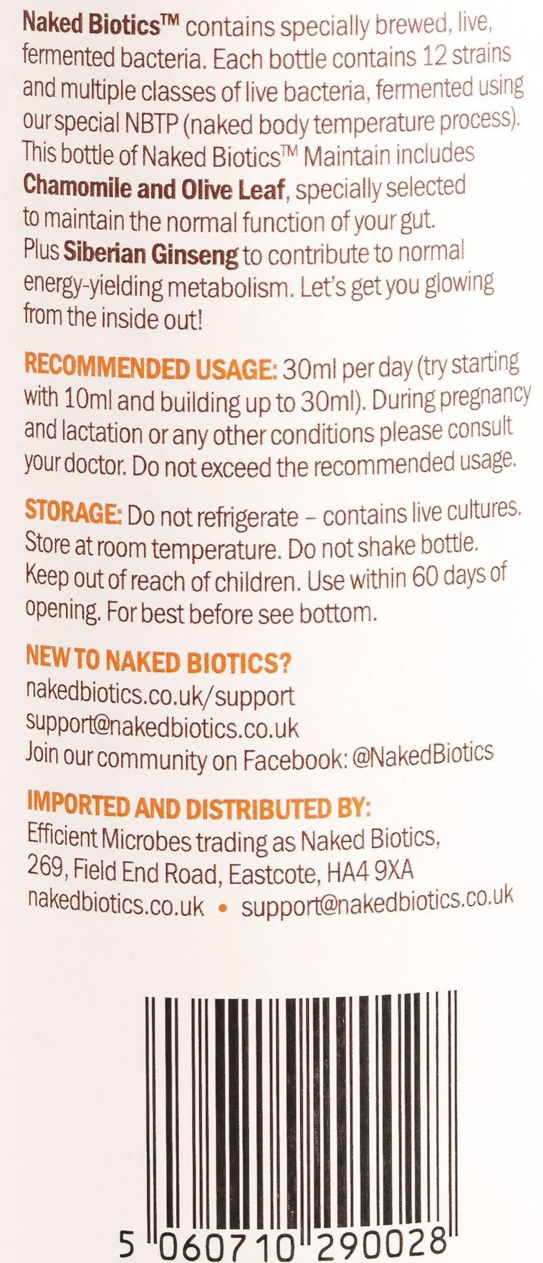 Naked Biotics Daily Maintain 500ml