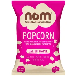 nom organic salted maple popcorn 25g