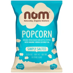 nom organic simply salted popcorn 20g