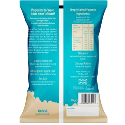 nom organic simply salted popcorn 20g