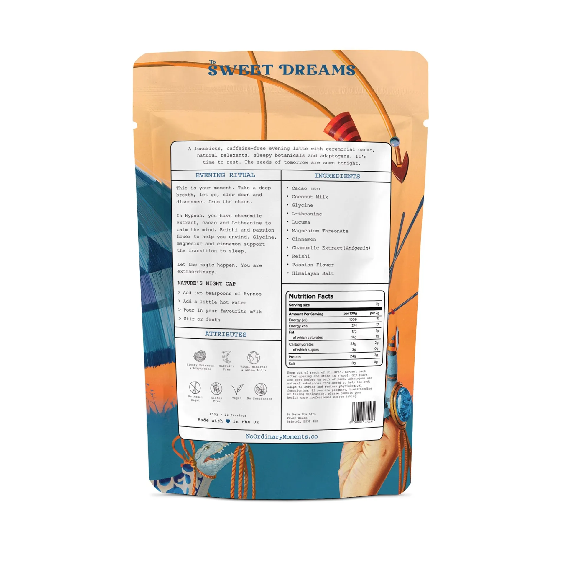 No Ordinary Moments Hypnos Sleepy Ceromonial Cacao Latte 180g