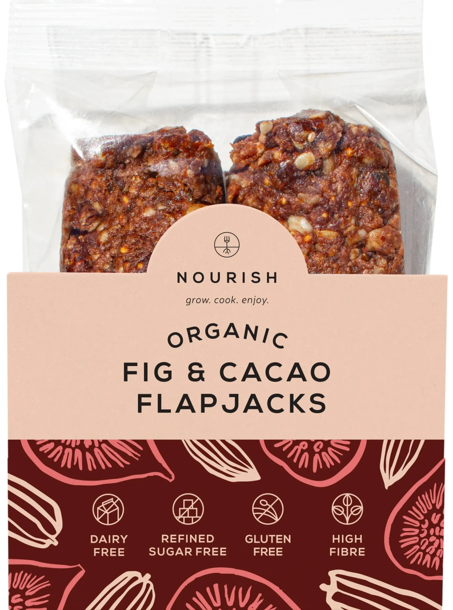 Nourish Organic Fig & Cacao Flapjacks 2x45g