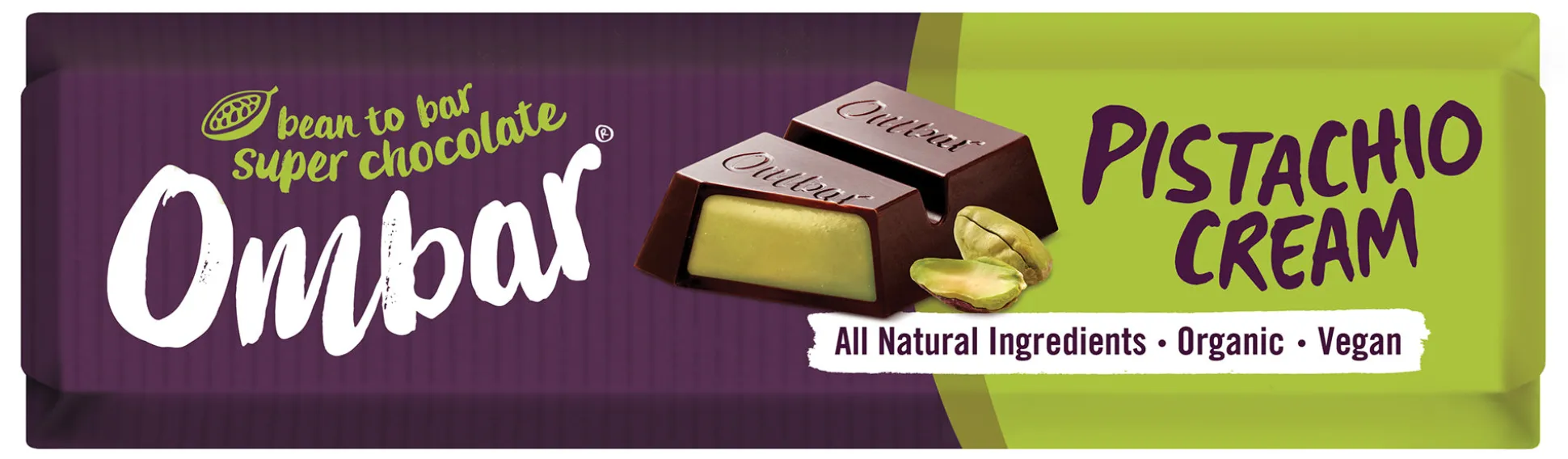 Ombar Pistachio Cream Chocolate Bar 42g