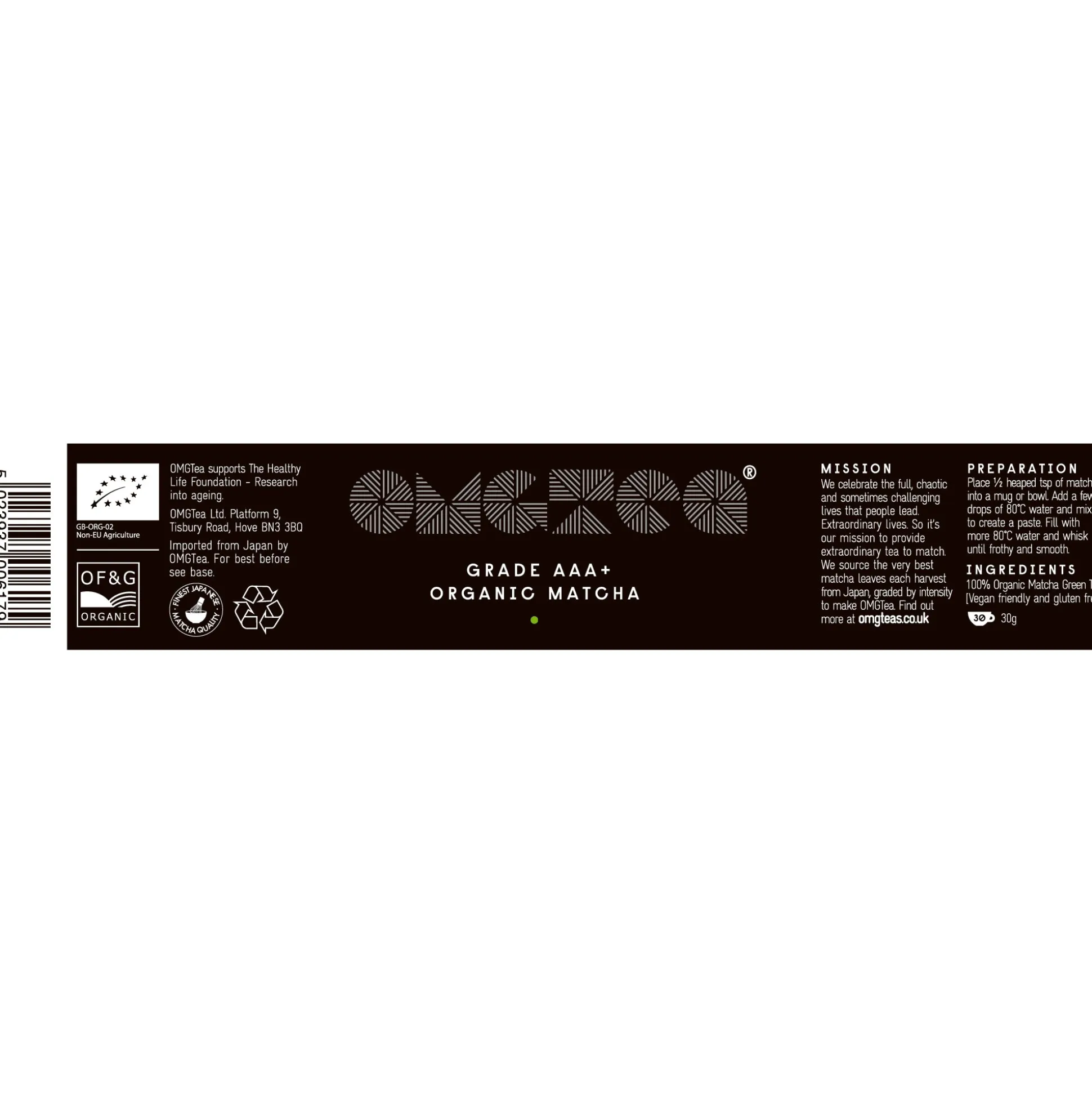 OMGTEA AAA + Grade Organic Matcha 30g