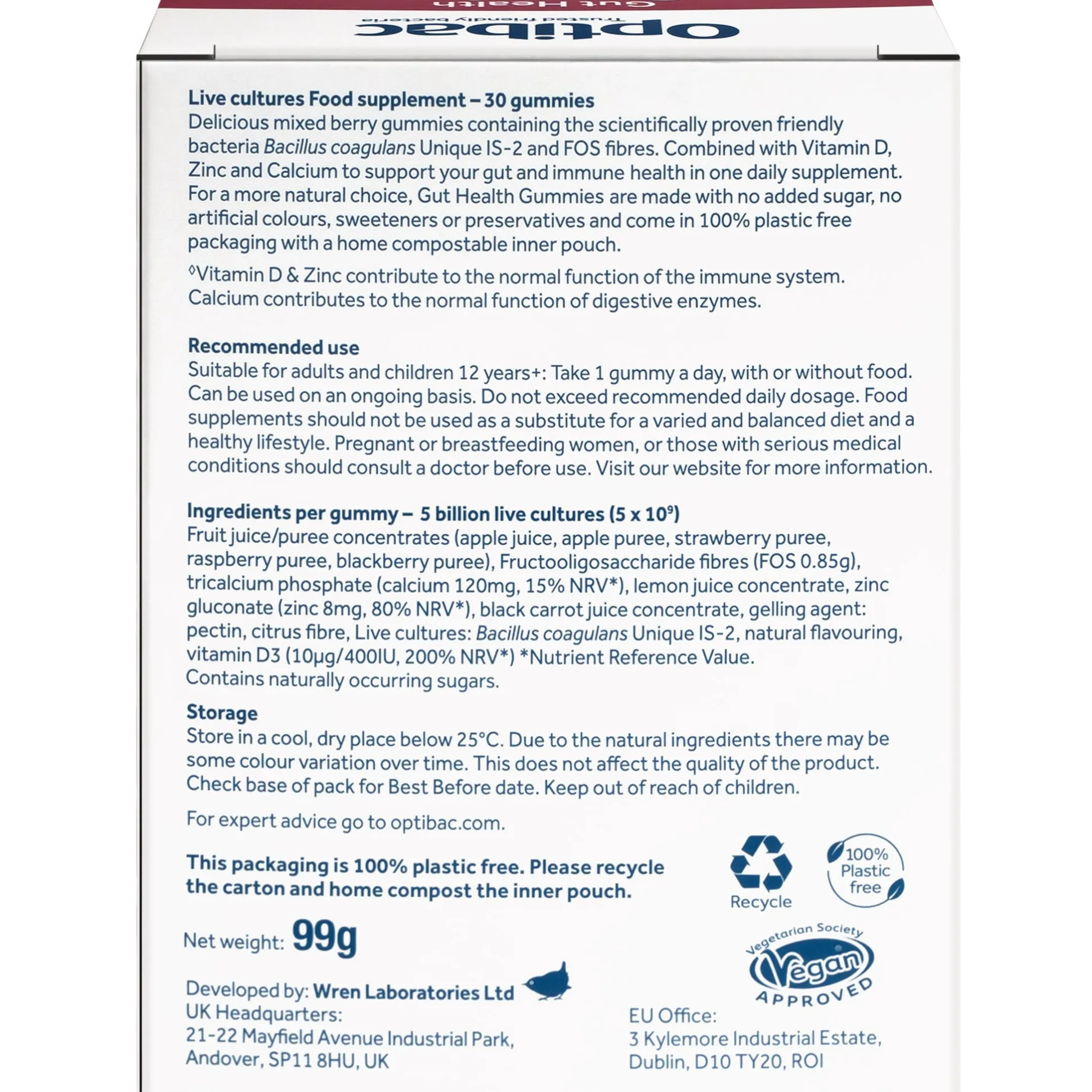 Optibac Probiotics Adult Gummies 30 gummies