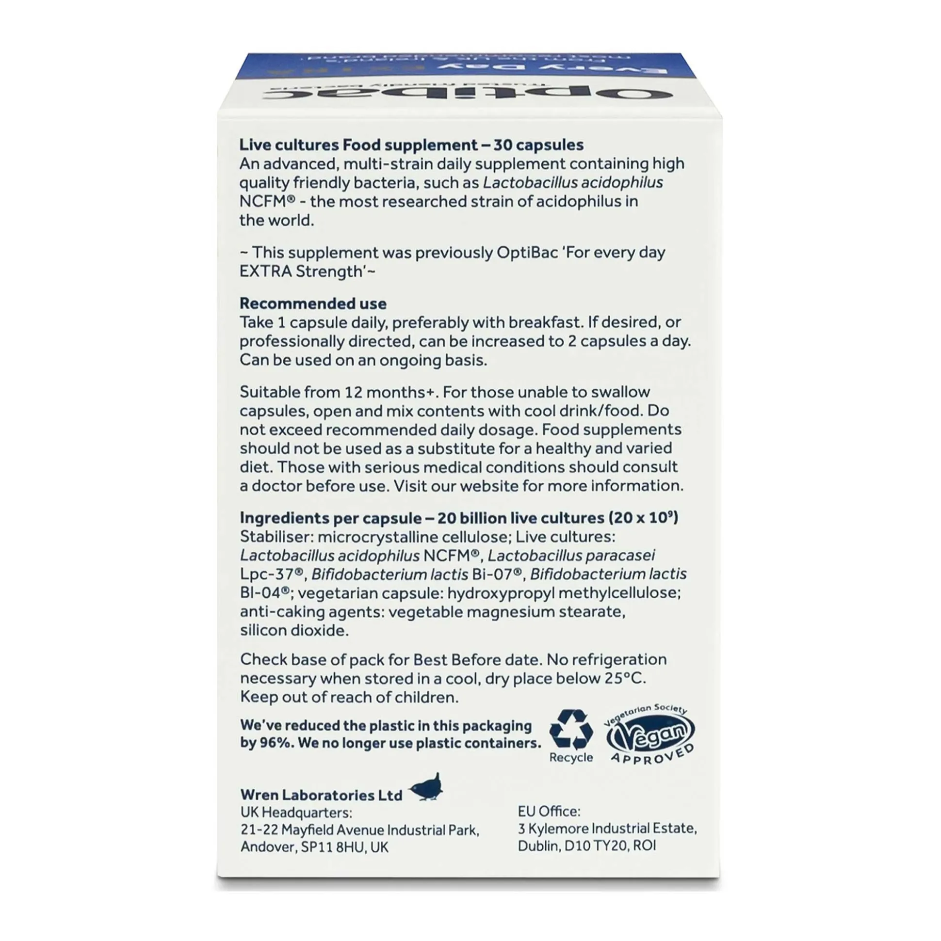 Optibac Probiotics For every day EXTRA strength 30 caps