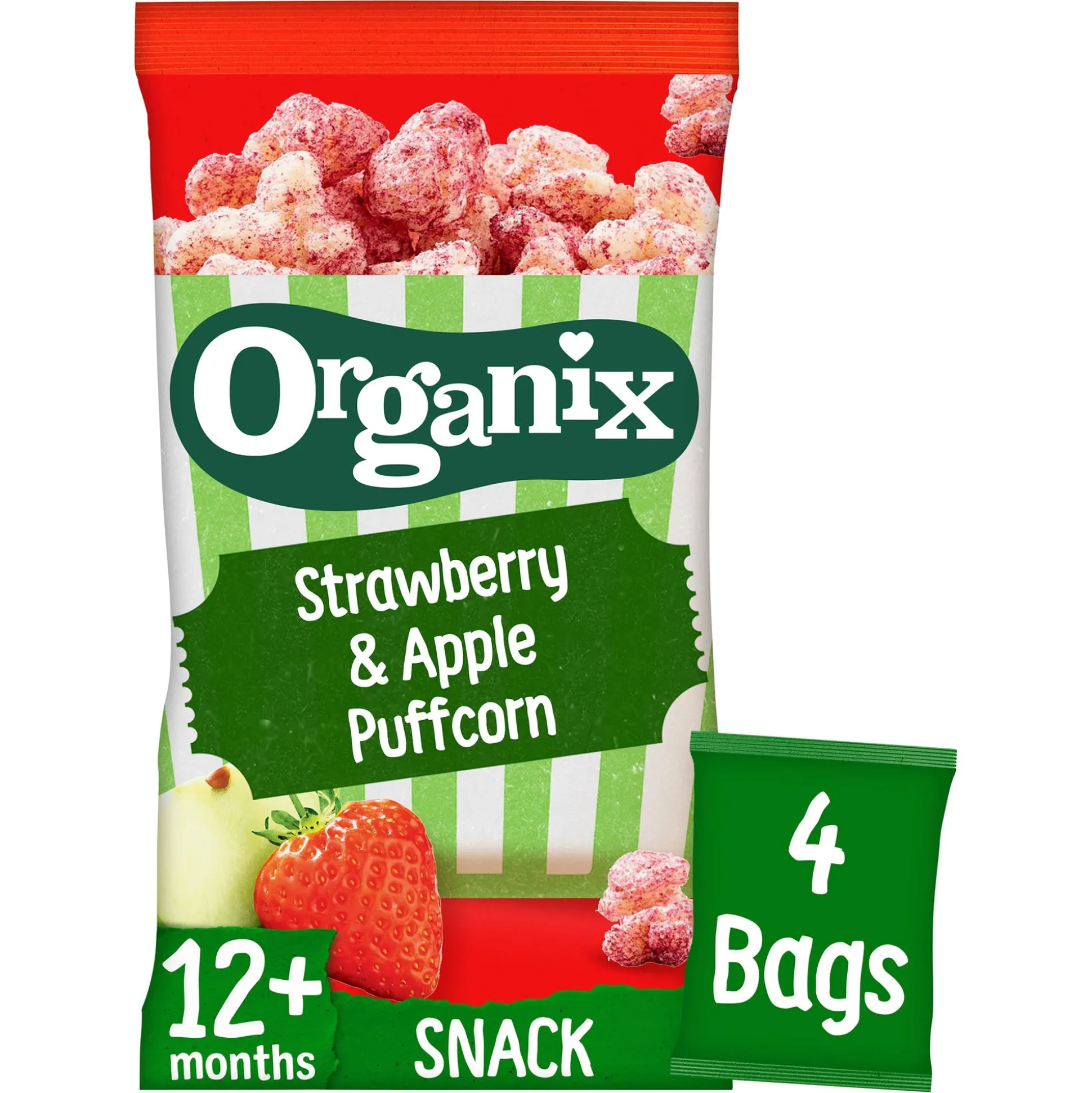 Organix Strawberry & Apple Puffcorn 4x10g