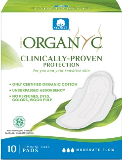 Organyc Sanitary Pads; Moderate Flow 10