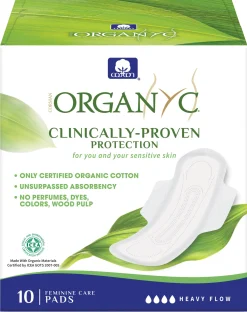 Organyc Sanitary Pads; Night; Heavy Flow 10