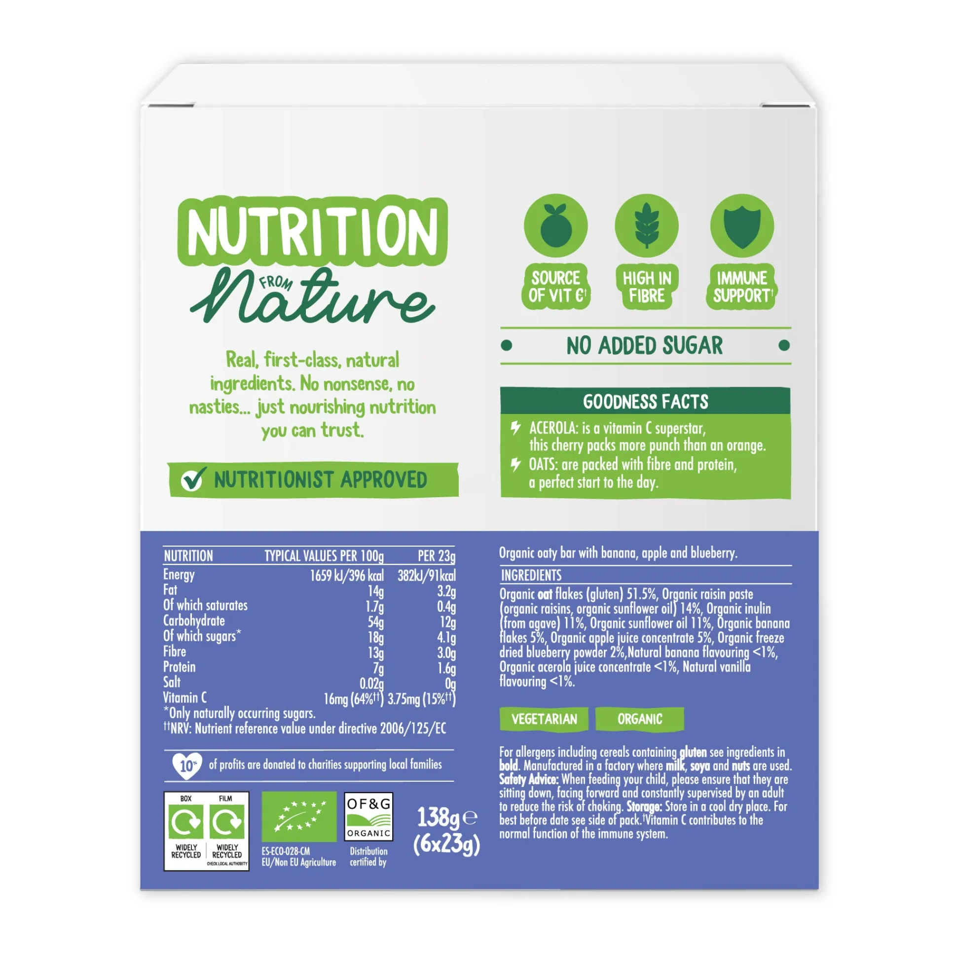 Piccolo Apple Banana Blueberry Oaty Bars 6x23g