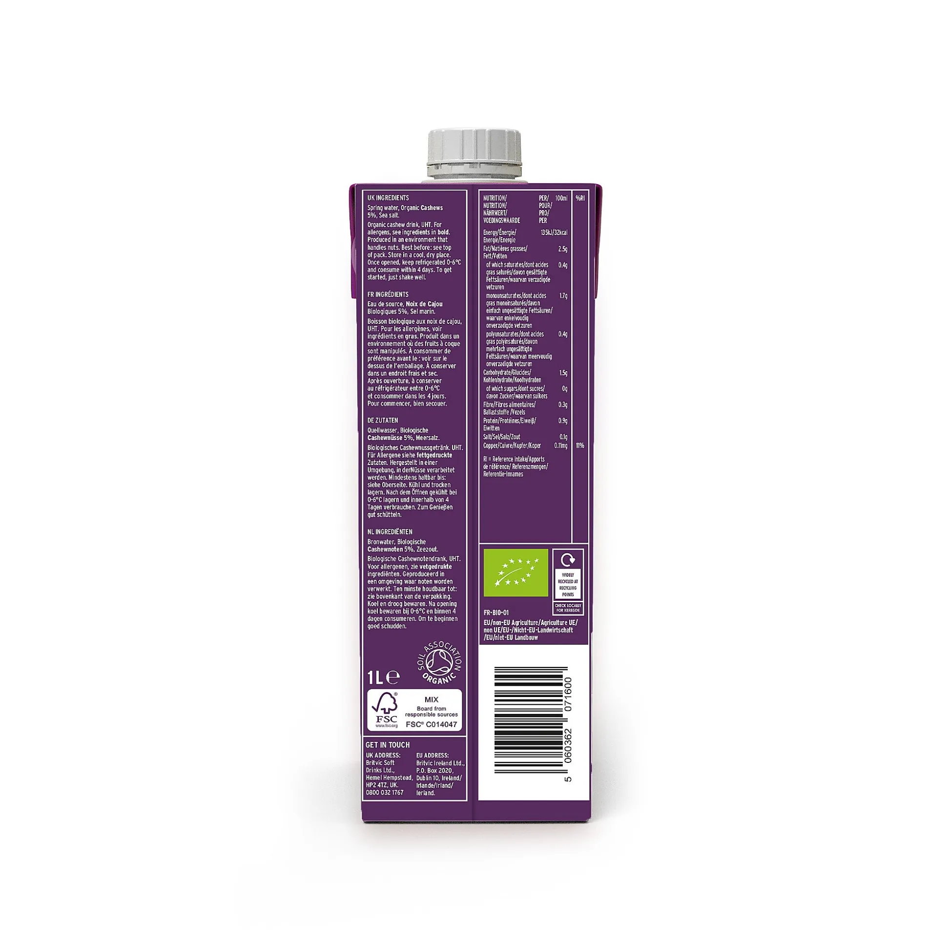 Plenish 5% Cashew Milk 1L