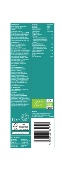 Plenish Organic Soya Barista 1L 1L