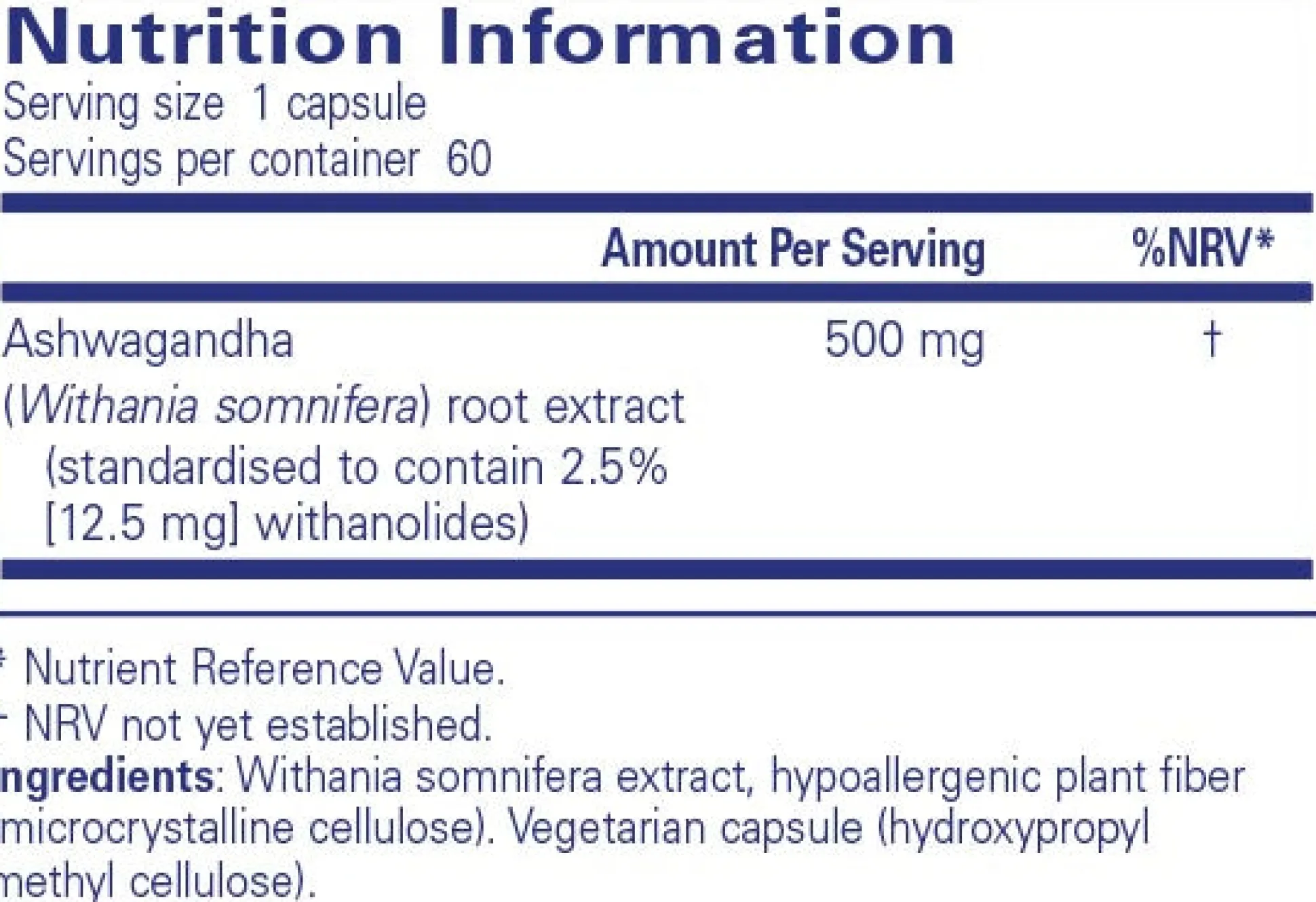 Pure Encapsulations Ashwagandha 60