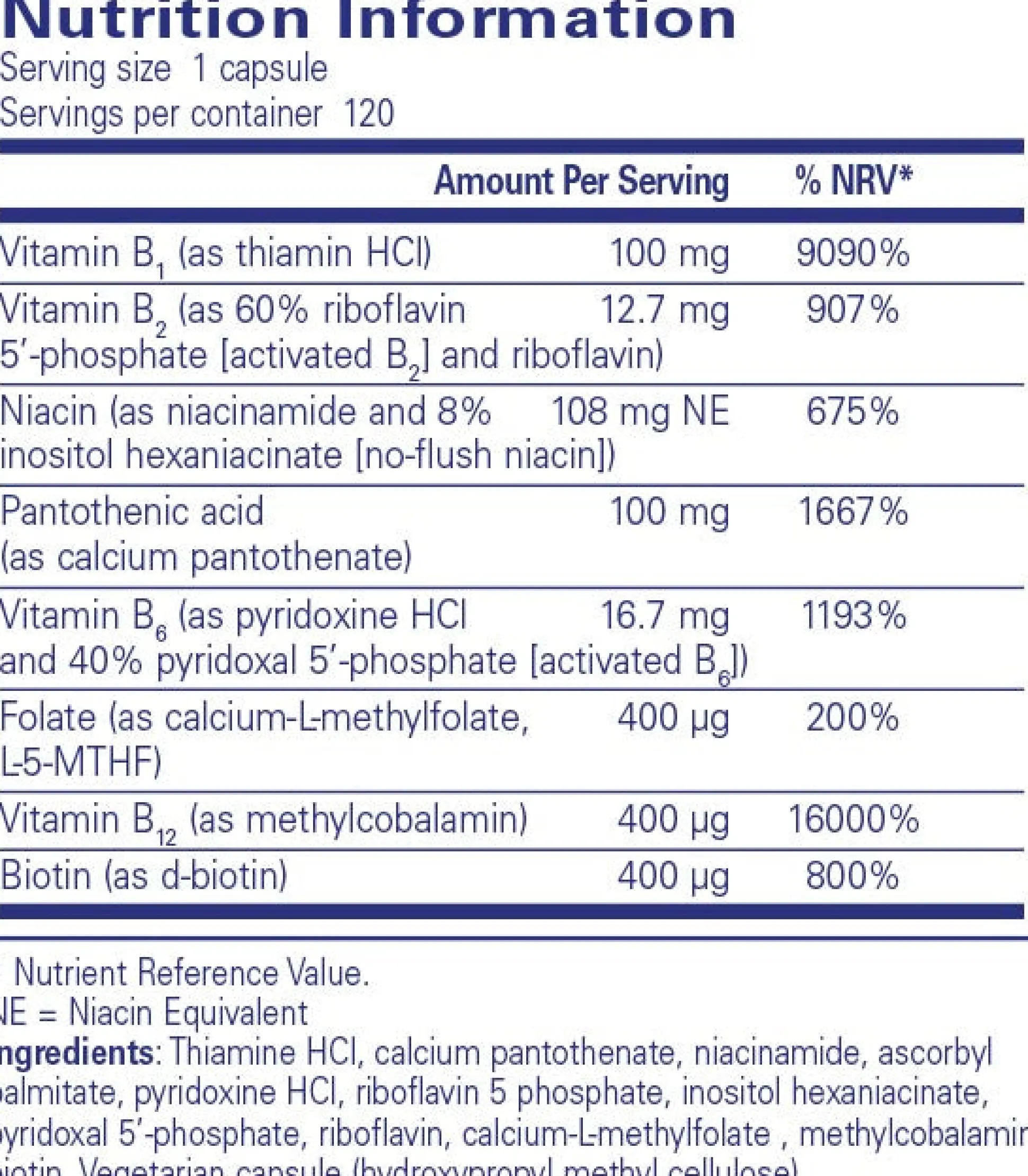 Pure Encapsulations B-Complex Plus 120 caps