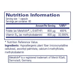 Pure Encapsulations B12 Folate 60 caps