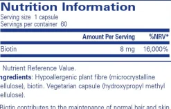 Pure Encapsulations Biotin 8 mg 60 caps
