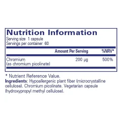 Pure Encapsulations Chromium (pic) 200 mcg 60 caps