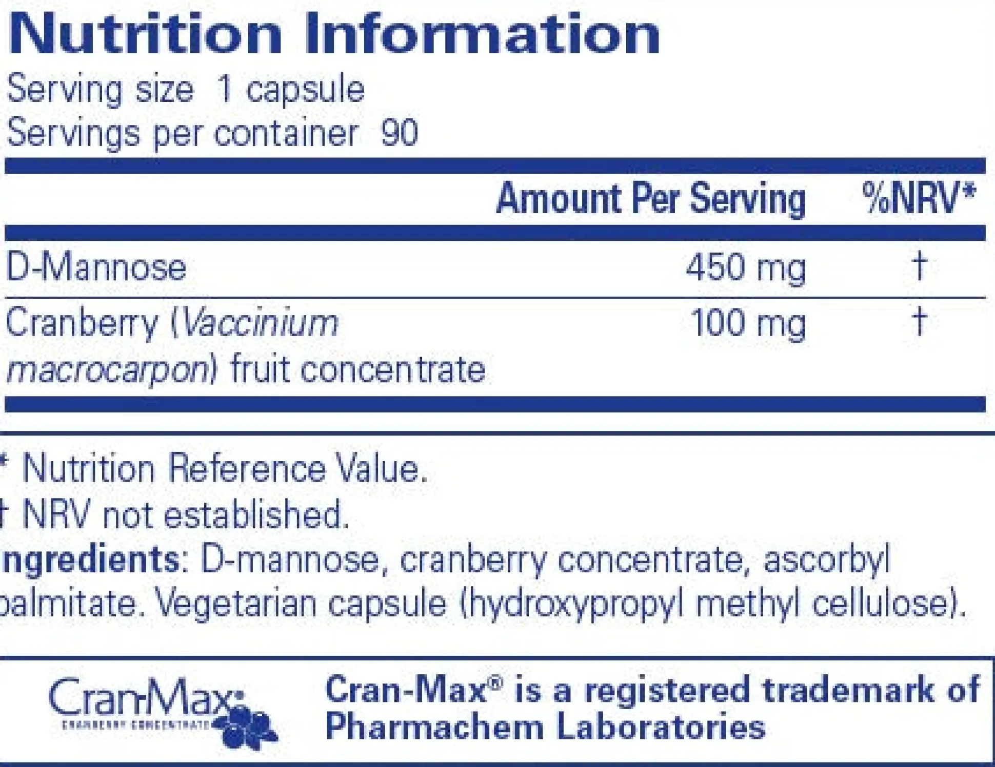 Pure Encapsulations Cranberry/ d-Mannose 90 caps