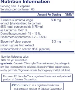 Pure Encapsulations Curcumin 500 with Bioperine 60