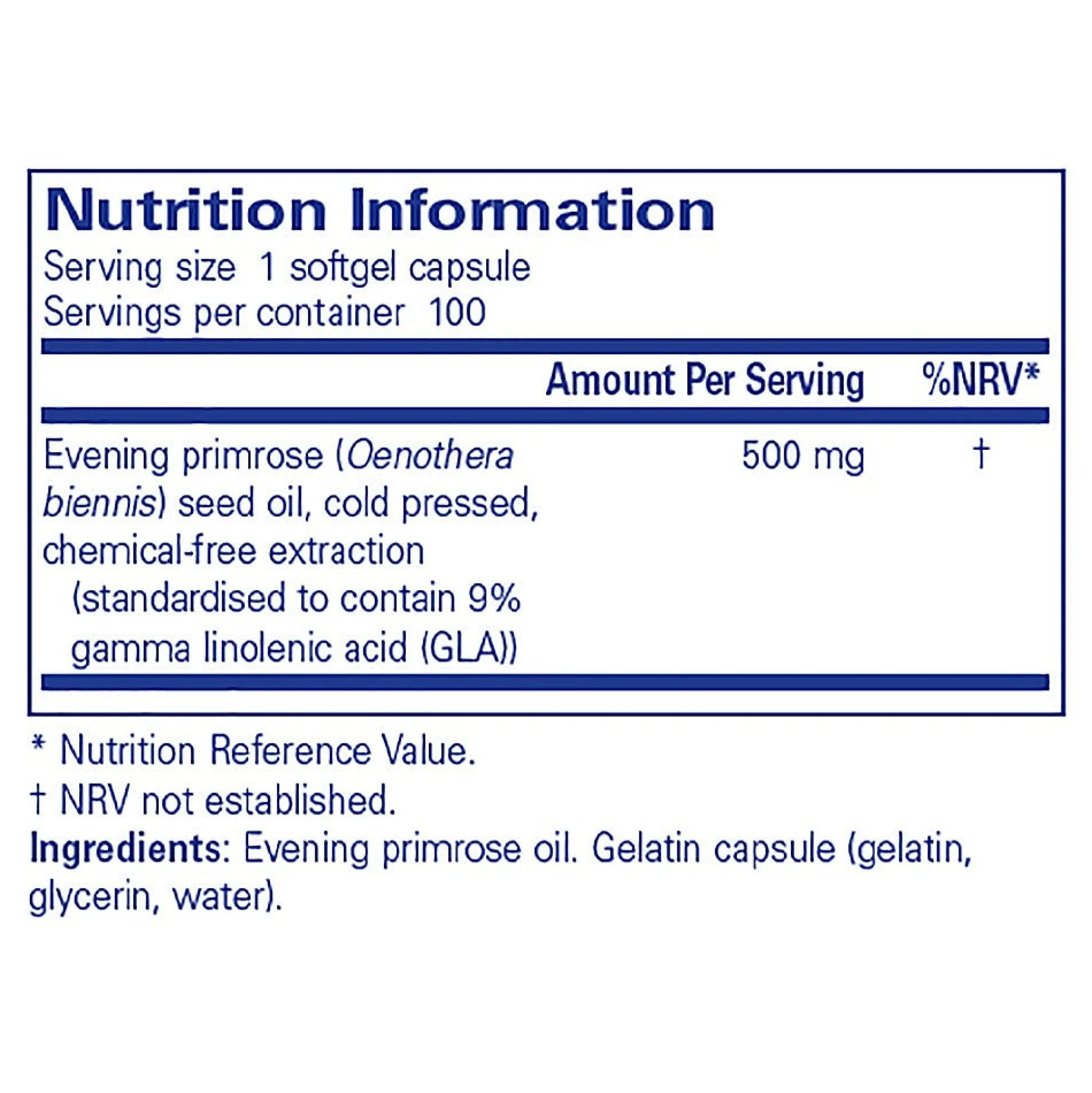 Pure Encapsulations Evening Primrose Oil 100 softgels