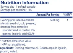 Pure Encapsulations Evening Primrose Oil 100 softgels