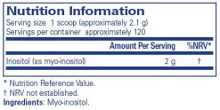 Pure Encapsulations Inositol Powder 250g