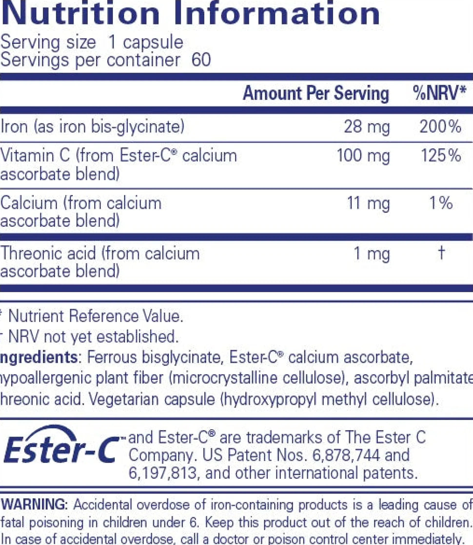 Pure Encapsulations Iron-C 60