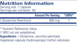 Pure Encapsulations l-Glutamine 850mg 90