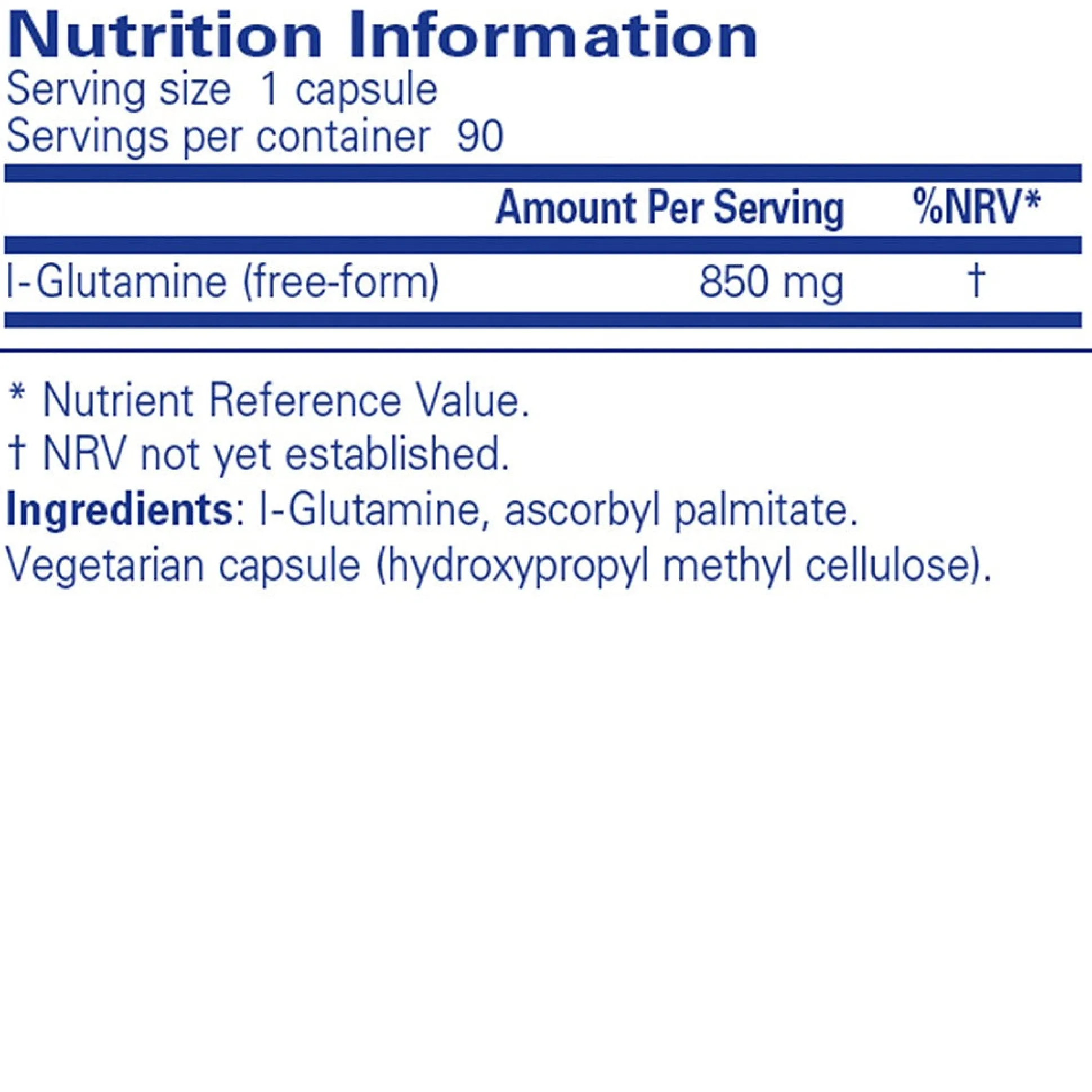 Pure Encapsulations l-Glutamine 850mg 90