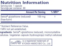 Pure Encapsulations Reduced Glutathione 60