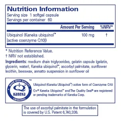 Pure Encapsulations Ubiquinol-QH 100 MG 60 caps