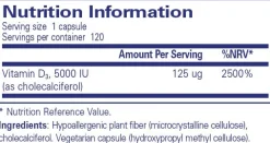 Pure Encapsulations Vitamin D3 5000 IU 120