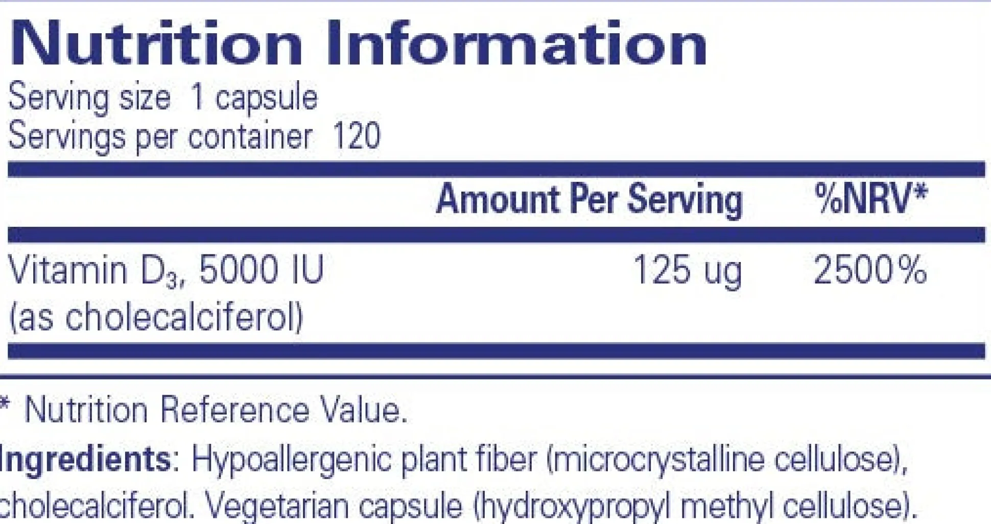 Pure Encapsulations Vitamin D3 5000 IU 120