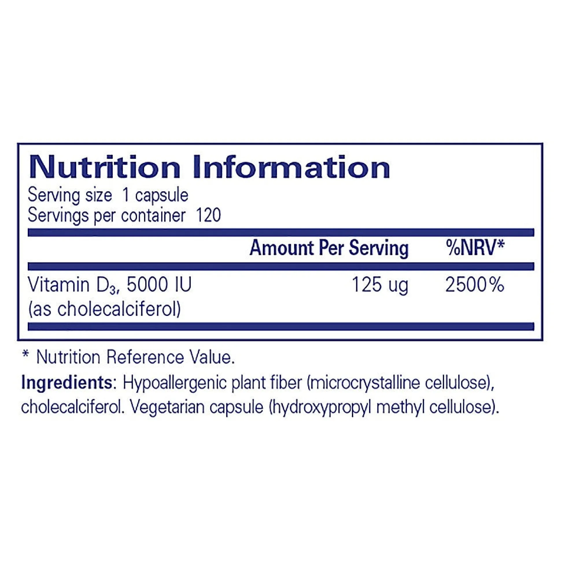 Pure Encapsulations Vitamin D3 5000 IU 120
