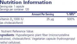 Pure Encapsulations Vitamin D3 1000 IU 120