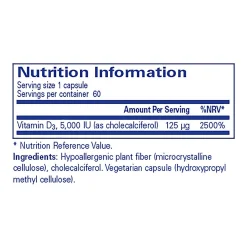 Pure Encapsulations Vitamin D 5000 IU 60 caps
