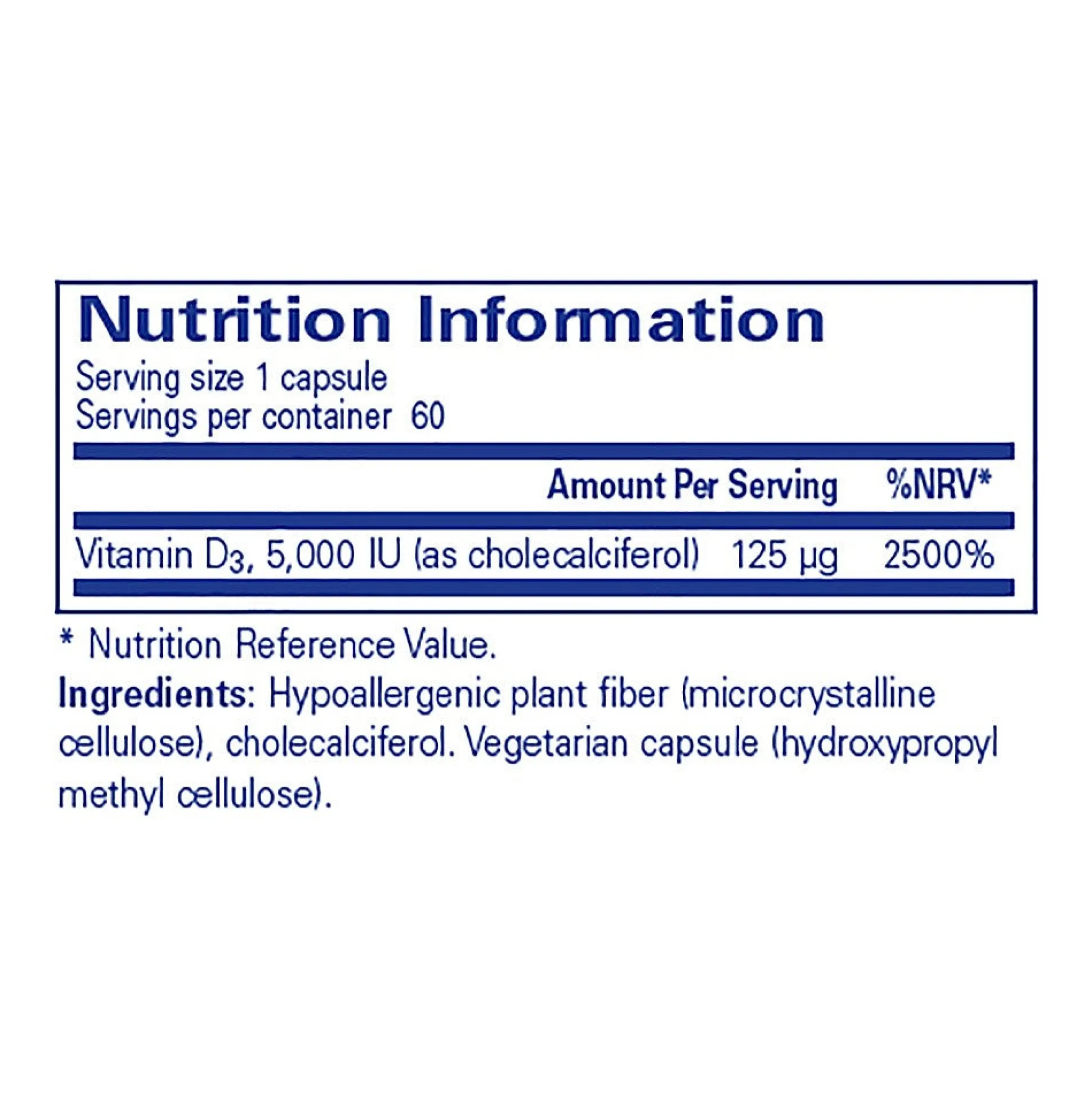 Pure Encapsulations Vitamin D 5000 IU 60 caps
