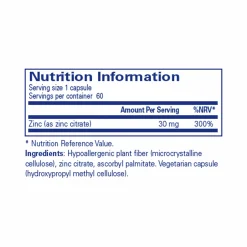 Pure Encapsulations Zinc (citrate) 60 caps